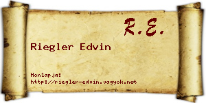 Riegler Edvin névjegykártya